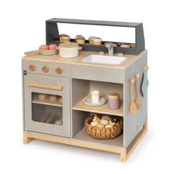 MUSTERKIND ® Play kitchen & shop Prunus, teplá šedá/přírodní