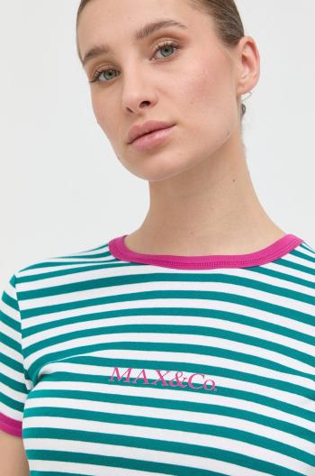 Bavlněné tričko MAX&Co. zelená barva