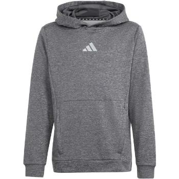 adidas TRAINING HEATHER HOODIE KIDS Dětská mikina, tmavě šedá, velikost