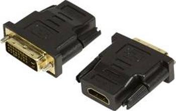 HDMI / DVI adaptér LogiLink AH0001, [1x HDMI zásuvka - 1x DVI zástrčka 24+1pólová], černá