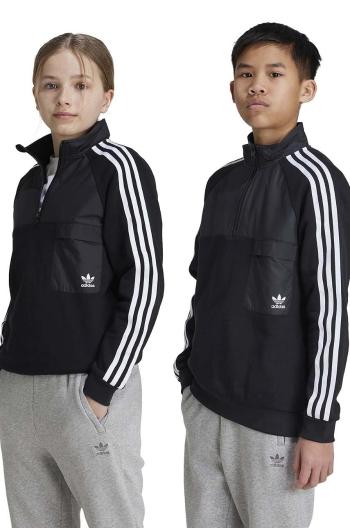 Dětská mikina adidas Originals HZ CREW černá barva, s aplikací, IY9810