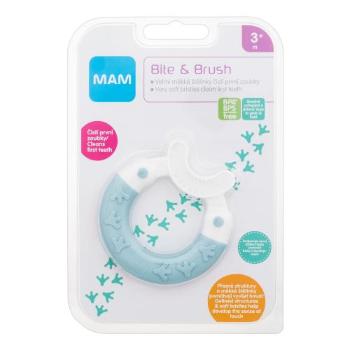 MAM Bite & Brush Teether 3m+ Turquoise 1 ks klasický zubní kartáček pro děti