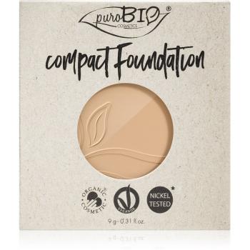 puroBIO Cosmetics Compact Foundation kompaktní pudrový make-up náhradní náplň SPF 10 odstín 02 9 g