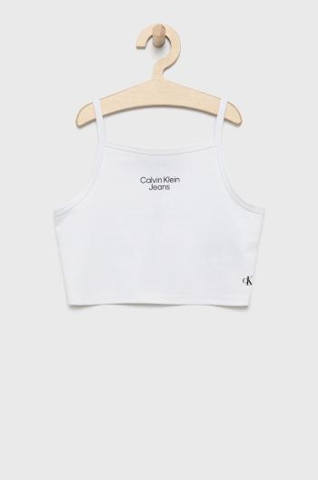 Dětský top Calvin Klein Jeans bílá barva