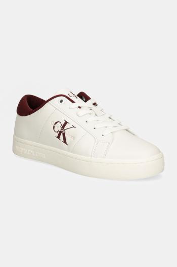 Kožené sneakers boty Calvin Klein Jeans CLASSIC CUPSOLE LOWLACEUP LTH WN bílá barva, YW0YW01444