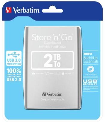 HDD ext. 2,5" Verbatim Store 'n' Go 2TB USB 3.0 - stříbrný, 53189