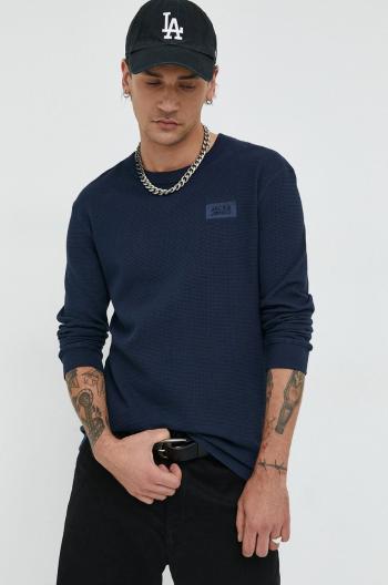 Tričko s dlouhým rukávem Jack & Jones Jcoclassic tmavomodrá barva, s aplikací