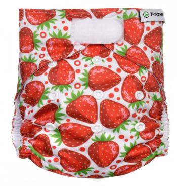 T-Tomi Kalhotková plena AIO - přebalovací set suchý zip, strawberries