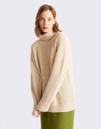 Thinking MU Beige Matilda Knitted Sweater BEIGE L