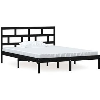 Rám postele černý masivní dřevo 150 × 200 cm King Size, 3101227 (3101227)