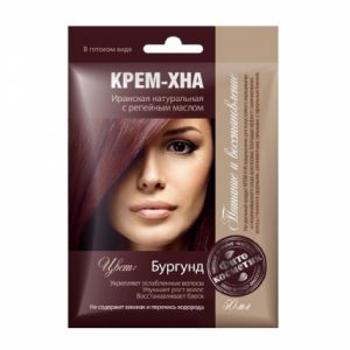 Krémová henna na vlasy s lopuchový olejem odstín BURGUN - Fitokosmetik - 50 ml