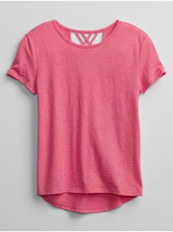 Růžové holčičí dětské tričko v-crossback