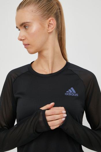 Běžecké triko s dlouhým rukávem adidas Performance Parley Adizero černá barva