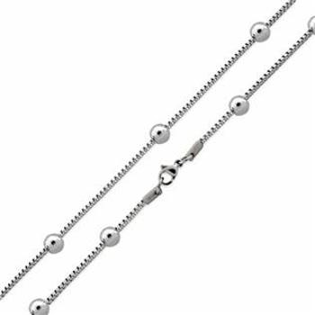 Šperky4U Ocelový řetízek čtvercový s kuličkami - OPE1059