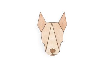 Dřevěná brož ve tvaru psa Bull Terrier Brooch s praktickým zapínáním a možností výměny či vrácení do 30 dnů zdarma