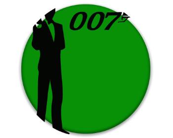3D samolepky kruh - 5 kusů James Bond