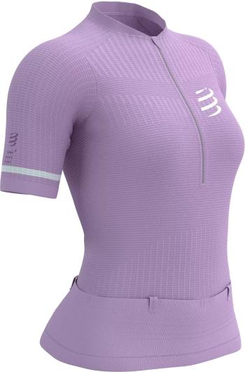 Compressport Trail Postural SS Top W Lupine/White M Běžecké tričko s krátkým rukávem