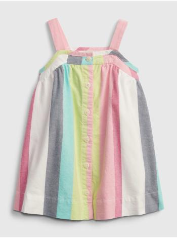 Barevné holčičí baby šaty stripe button dress