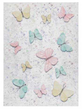 Dywany Łuszczów Dětský kusový koberec Bambino 1610 Butterflies cream - 140x190 cm Béžová