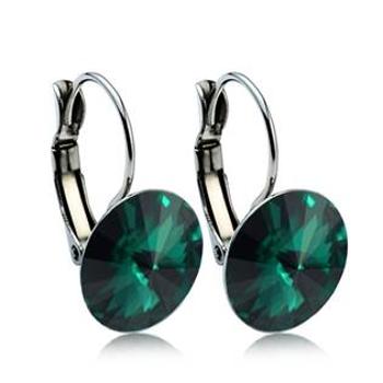 NUBIS® Ocelové náušnice s krystaly Swarovski® 12 mm, EMERALD - NBS12-EM