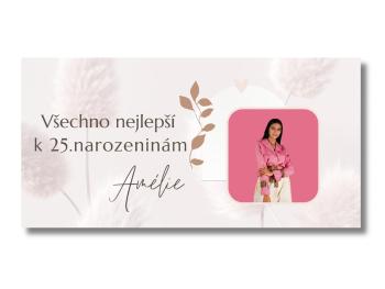 Narozeninový banner s fotkou - Soft Rozměr banner: 130 x 260 cm