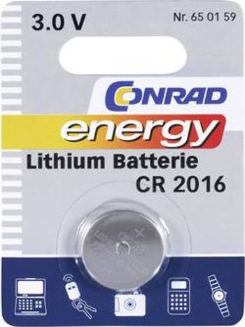 Knoflíková baterie Conrad energy CR2016, lithium