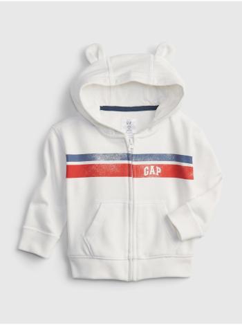 Bílá klučičí baby mikina GAP Logo arch novelty hoodie