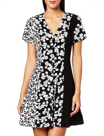 Calvin Klein Calvin Klein dámské černo/bílé květinové šaty FLORAL BLOCKING SS DRESS