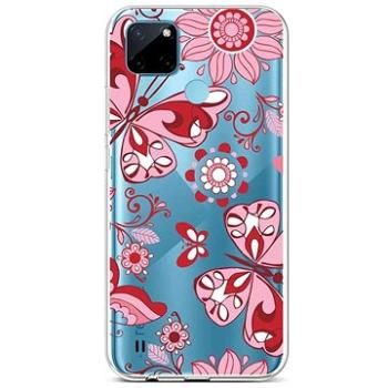 TopQ Kryt Realme C21Y silikon Pink Butterfly 69961 (Sun-69961)