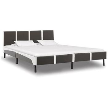 Rám postele šedo-bílý umělá kůže 180x200 cm (280296)