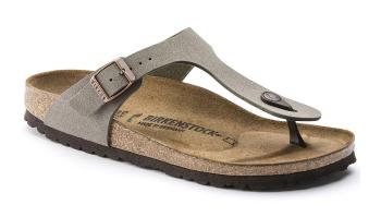 Birkenstock Gizeh Birko-Flor Nubuk Narrow Fit šedé 43393