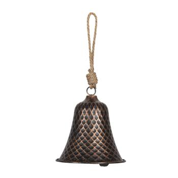 Závěsný dekorativní hnědo bronzový zvonek - Ø 15*16 cm 64562