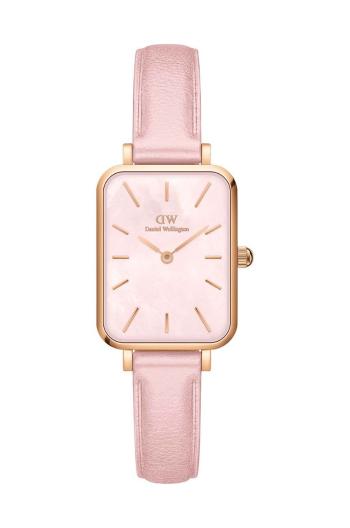 Hodinky Daniel Wellington Quadro Pink leather růžová barva