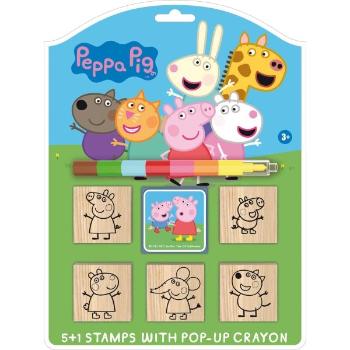 PRASÁTKO PEPPA STAMPS Razítka 5+1 s voskovkou, mix, velikost