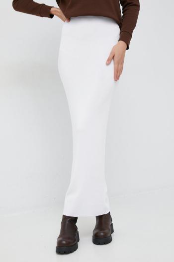 Sukně Calvin Klein bílá barva, maxi, pouzdrová