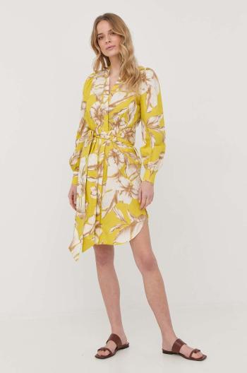 Bavlněné šaty Twinset žlutá barva, mini