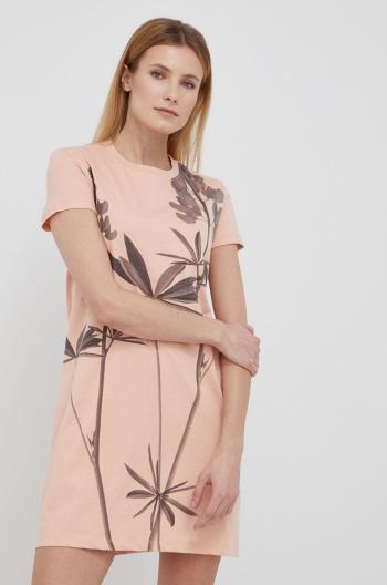 Bavlněné šaty Desigual růžová barva, mini, jednoduchý