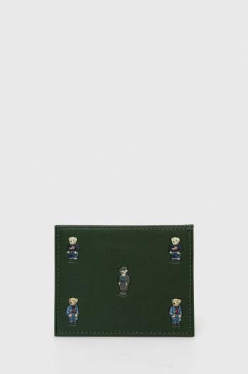 Kožené pouzdro na karty Polo Ralph Lauren zelená barva
