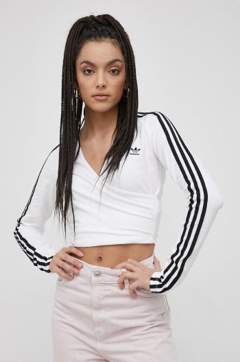 Tričko s dlouhým rukávem adidas Originals HC2030 dámské, bílá barva
