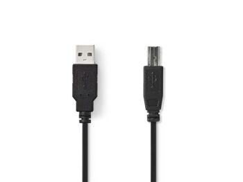 Kabel USB 2.0 A konektor/USB 2.0 B konektor 3m NEDIS CCGP60100BK30