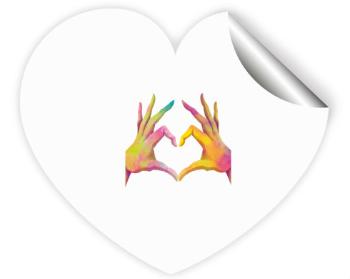 Samolepky srdce - 5 kusů Láska v rukou
