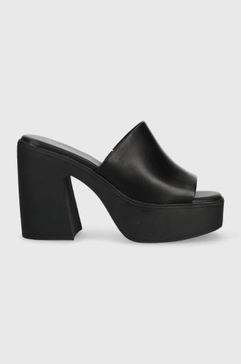 Kožené pantofle Aldo Maysee dámské, černá barva, na podpatku, 13542926.MAYSEE