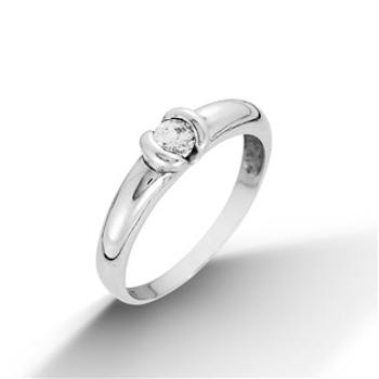 Šperky4U Stříbrný prsten s kulatým zirkonem, vel. 51 - velikost 51 - CS2029-51