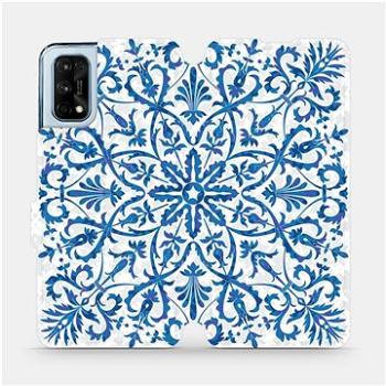 Flipové pouzdro na mobil Realme 7 Pro - ME01P Modré květinové vzorce (5903516585885)