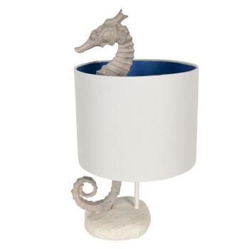 Krémová stolní lampa s mořským koníkem Hippocampe – Ø 23*44 cm E27 /max 1*60W 6LMC0034