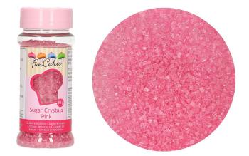 Růžový dekorační cukr krystal - 80 g - FunCakes