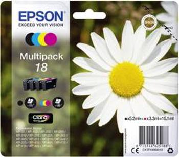 Epson Ink T1806, 18 originál kombinované balení černá, azurová, purppurová, žlutá C13T18064012