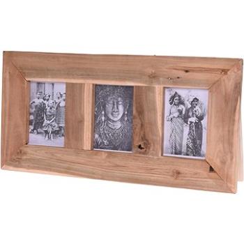H&L Dřevěný fotorámeček na 3 fotky, 55×28cm, teakové dřevo (A584-00-00)