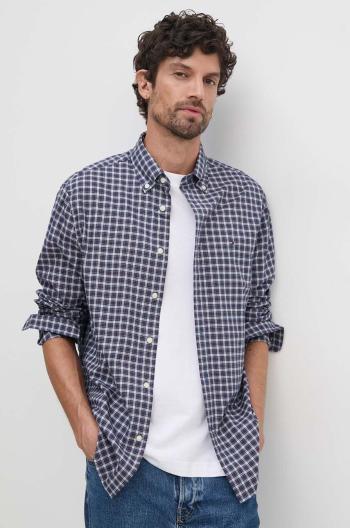 Bavlněná košile Tommy Hilfiger vínová barva, regular, s límečkem button-down, MW0MW37363