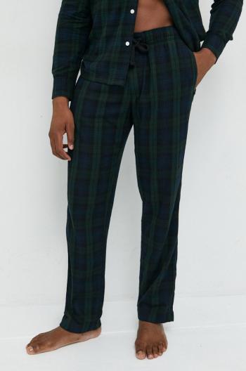 Pyžamové kalhoty Abercrombie & Fitch pánské, zelená barva